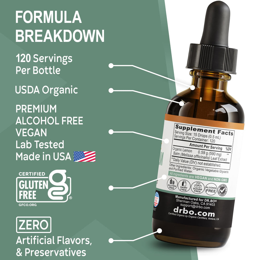 USDA Organic lemon balm tincture