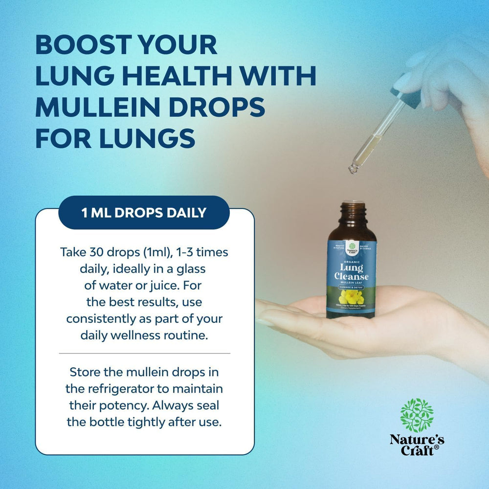 Dropper releasing mullein tincture under the tongue