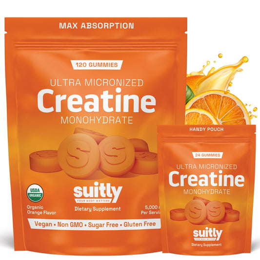 USDA Organic Ultra-Micronized Creatine Gummies with Orange flavor – 120 count