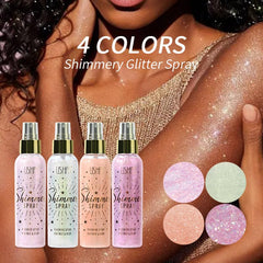 USHAS glitter spray pump action enables easy, even application on skin.