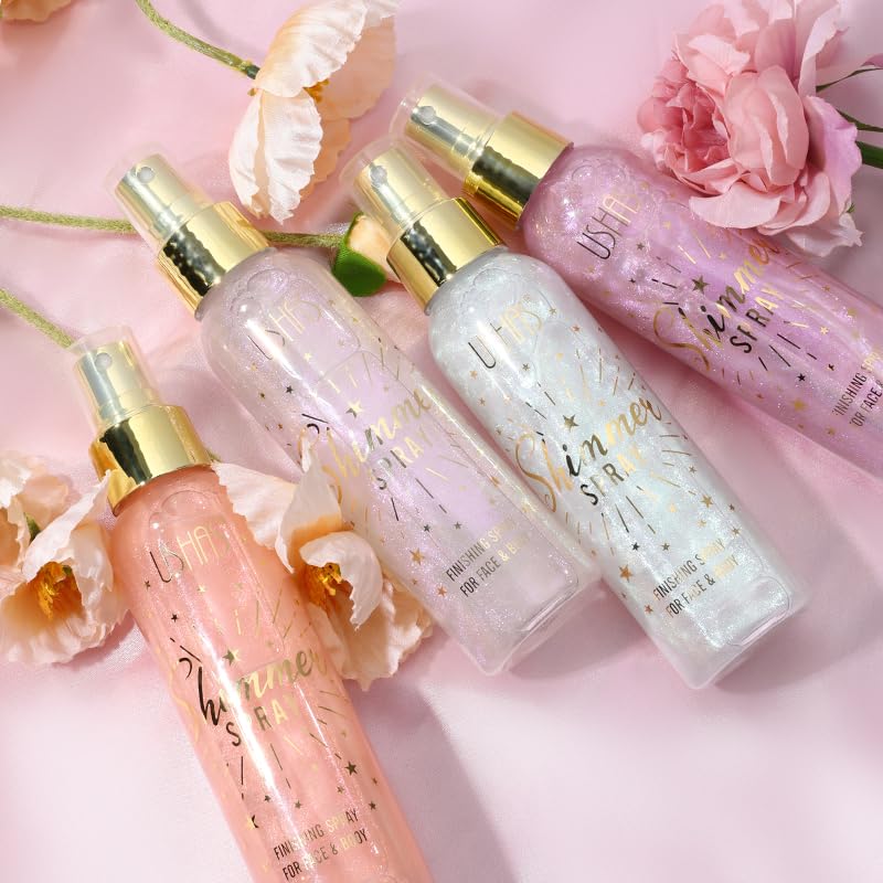 USHAS body glitter spray packaging supports easy topping up and travel.