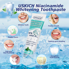 USKICH Niacinamide Whitening Toothpaste 3oz tubes displayed together