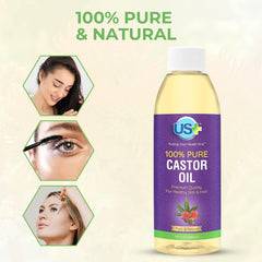 Pouring US+ Castor Oil ready for skin or hair care.