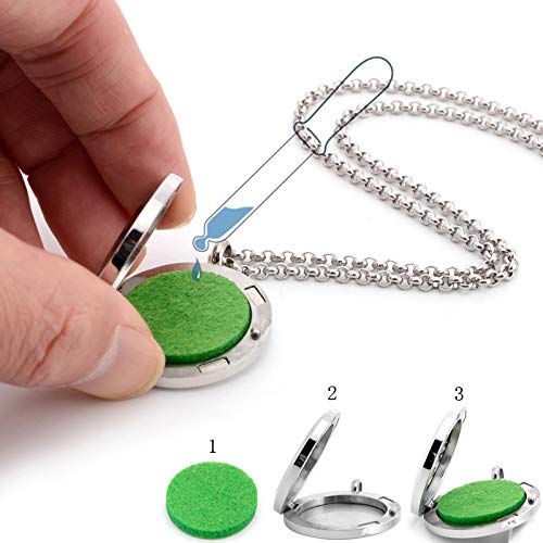 UTHOSMDO Stainless steel magnetic locket closeup prevents oil staining on clothes.