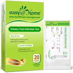 Easy@Home UTI test strips box and 20 tests