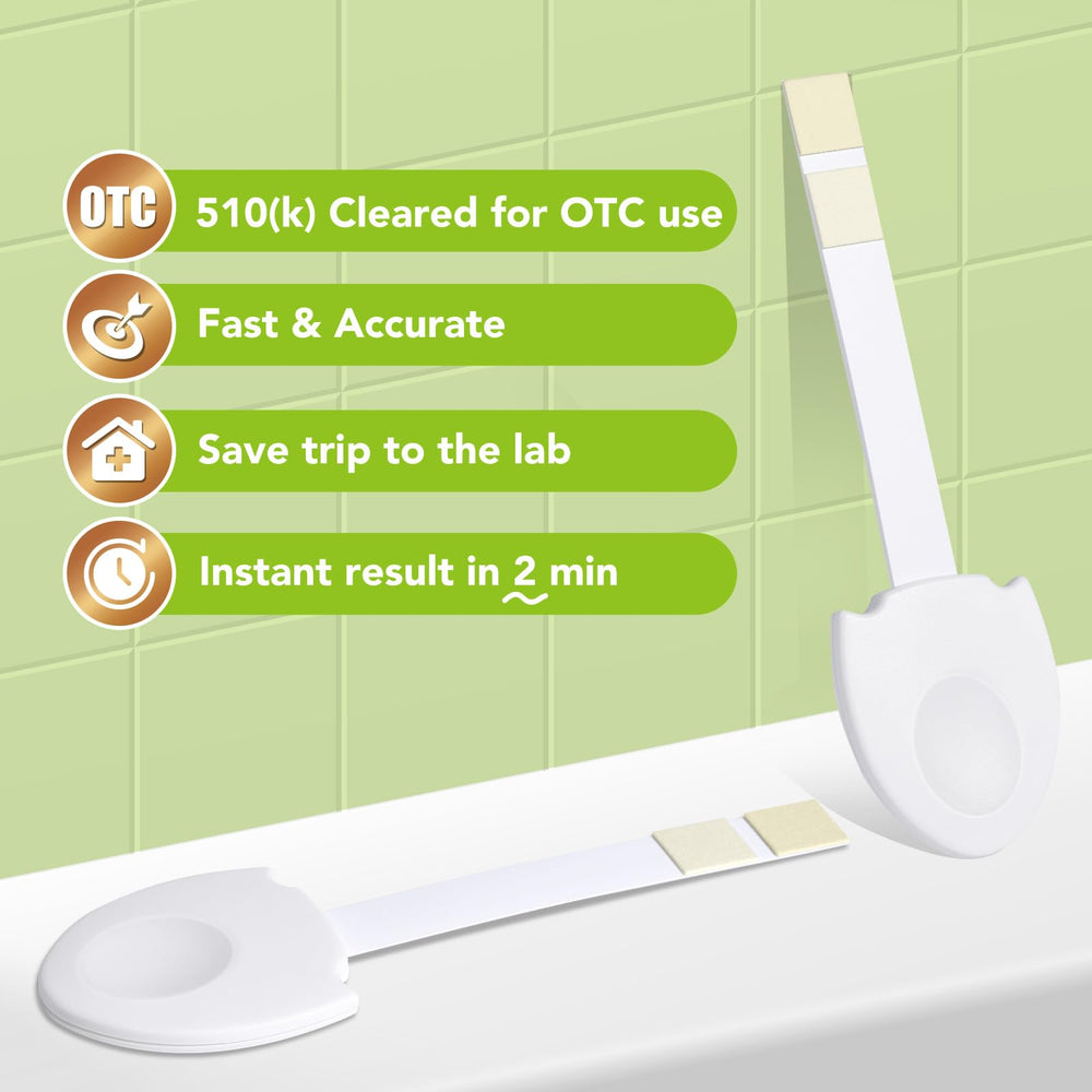 Tailored handle design close-up on UTI test strip