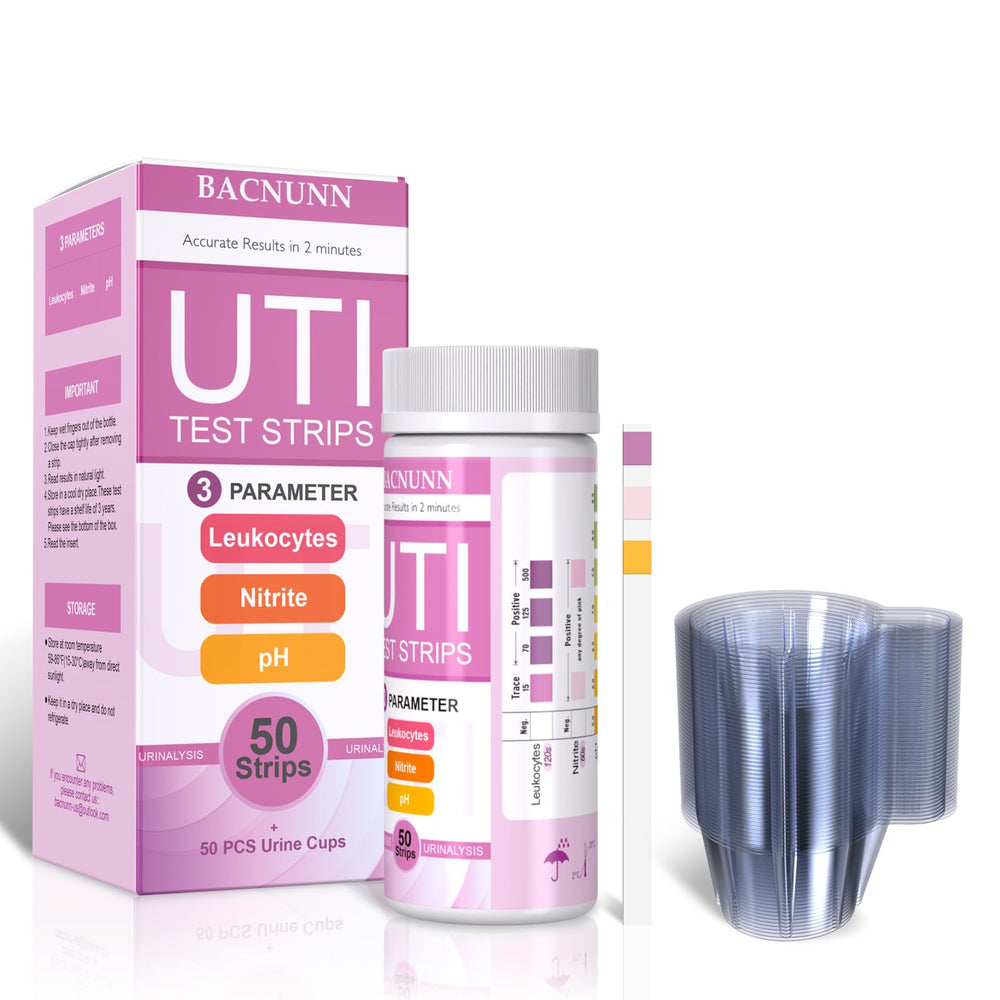 UTI test strips for women – 50 count with 50 disposable urine cups
