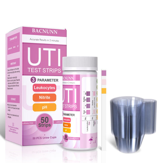 UTI test strips for women – 50 count with 50 disposable urine cups