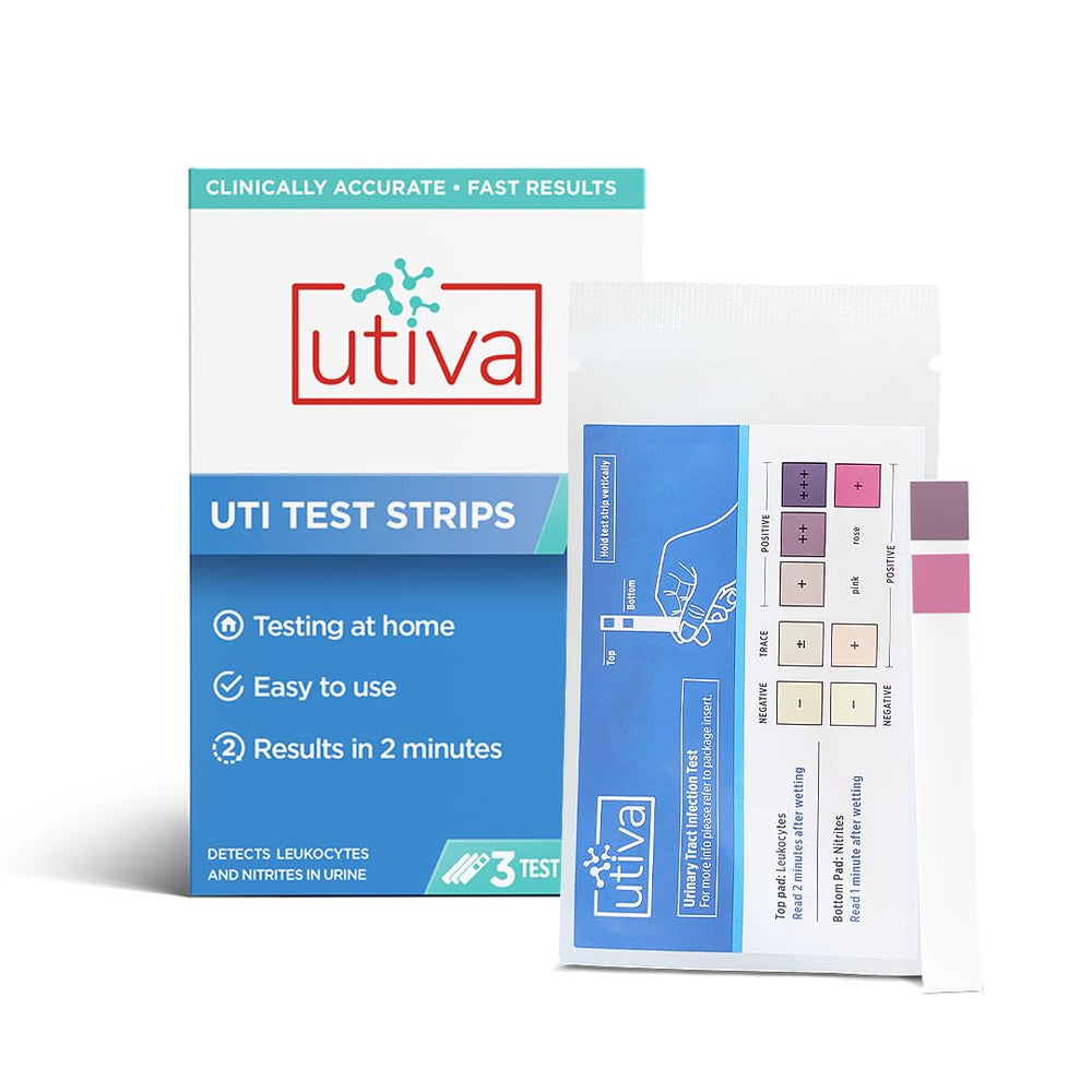 Box and individual UTI test strips for Utiva UTI Test Strips