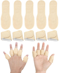 Close-up of Uwbettry castor oil pack wrap on finger