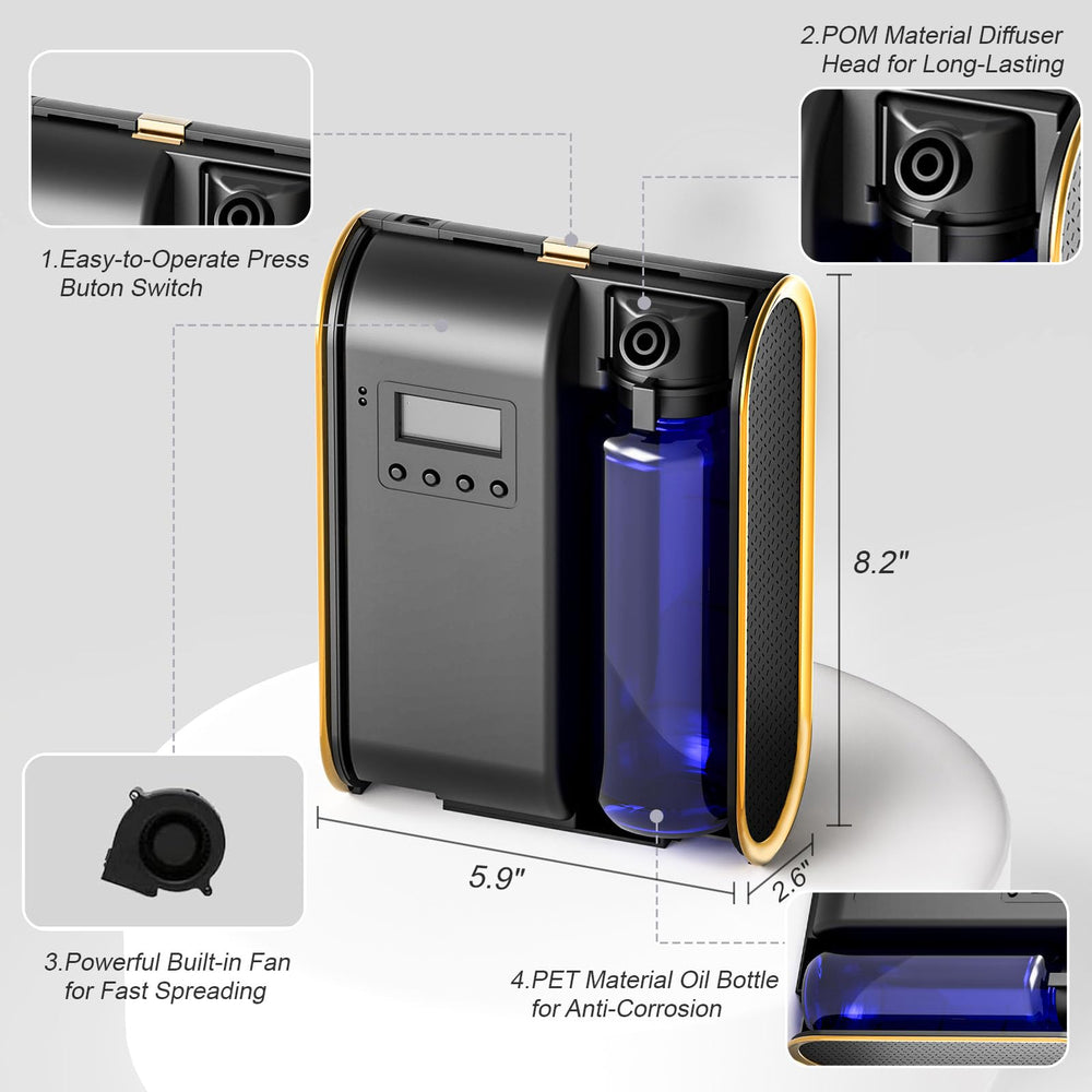 UXIKAPEEN Scent Air Machine, black side view, premium hotel-inspired styling