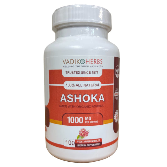 Vadik Herbs Ashoka Bark capsules bottle and label