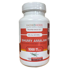 Vadik Herbs Bhumy Amalaki powder bottle with Vegicaps