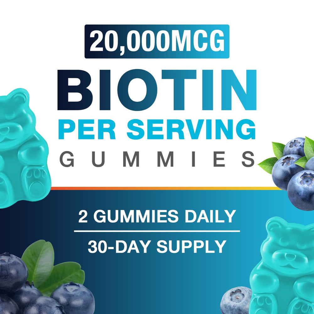 Nutrition facts showing biotin per serving