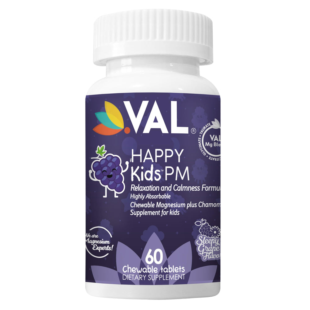 VAL Kids PM Magnesium Gummies bottle with grape flavor