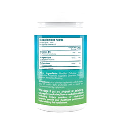 Label showing product name and magnesium content per tablet