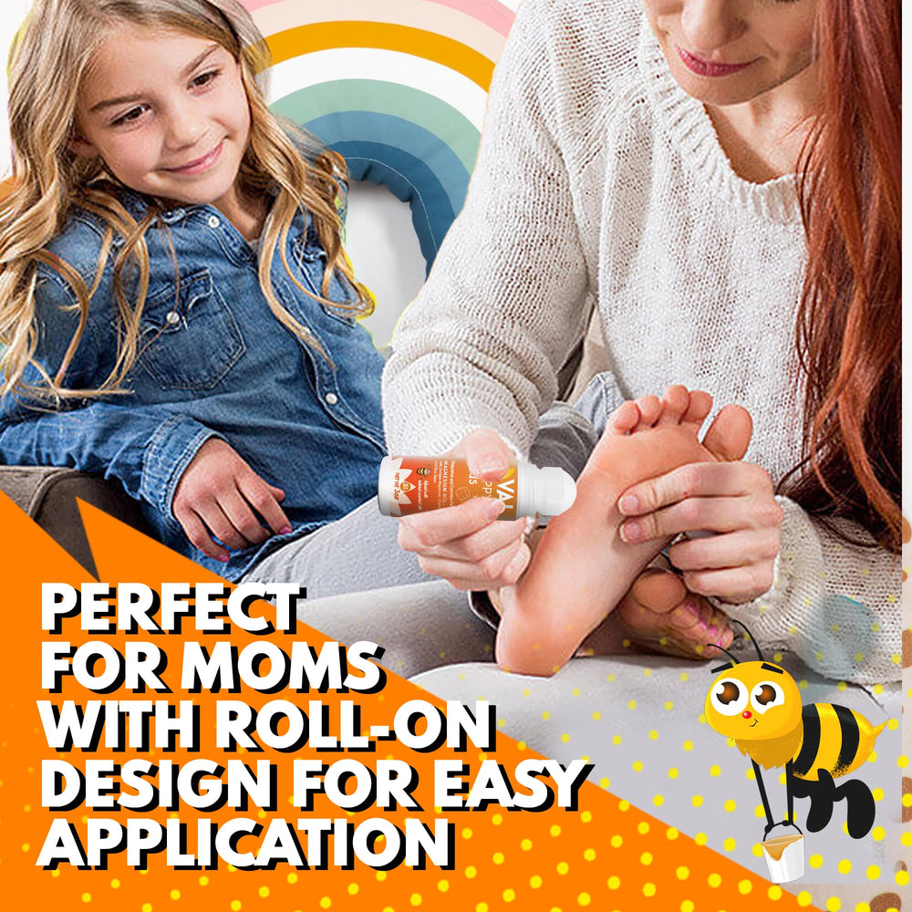 Close-up of VAL Magnesium Roll-On for Kids bottle
