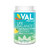 VAL Triple Magnesium Complex powder canister with lemon flavor label