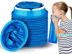 Valchoose 25-pack kids throw up bags blue pack front view for car trips.
