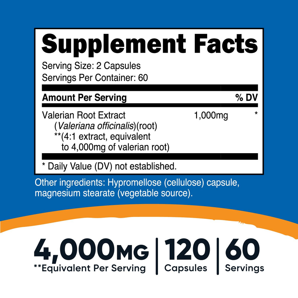 Valerian root extract 4:1 potency graphic