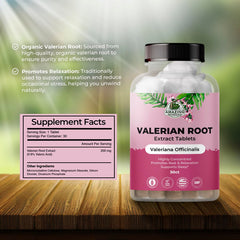 Valerian Root Tablets packaging and bottle