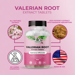 Concept image representing relaxation with valerian tablets