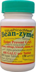 ValuePricedMeds Bean-Zyme bottle front highlighting gas relief potential