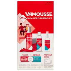 Vamousse PRO Lice Emergency Kit comb-closeup and clips.