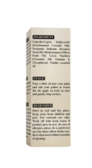 All skin types safe and natural ingredients note on label