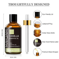 Vanilla essential oil used in candle making for warm, comforting scents