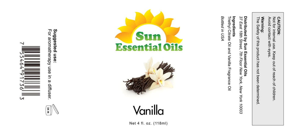 Vanilla essential oil being used with a diffuser for aromatherapy