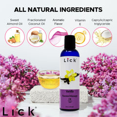 Vitamin E and sweet almond oil ingredients for massage oil