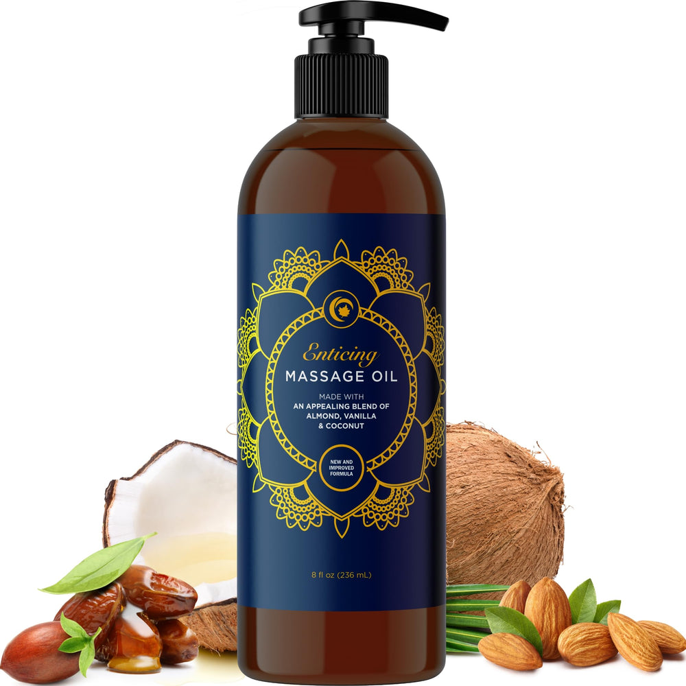 Vanilla massage oil bottle for couples