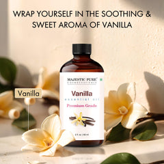Vanilla essential oil with glass dropper for accurate dispensing