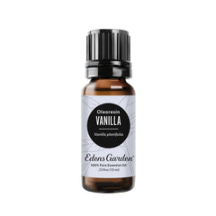 Vanilla oleoresin essential oil bottle labeled Edens Garden