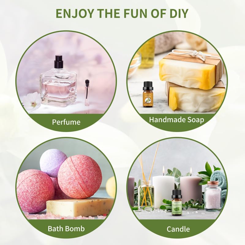 Oils suitable for diffuser, soap, candle making and massage