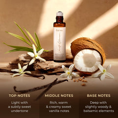 Vanilla roll-on applicator applying fragrance