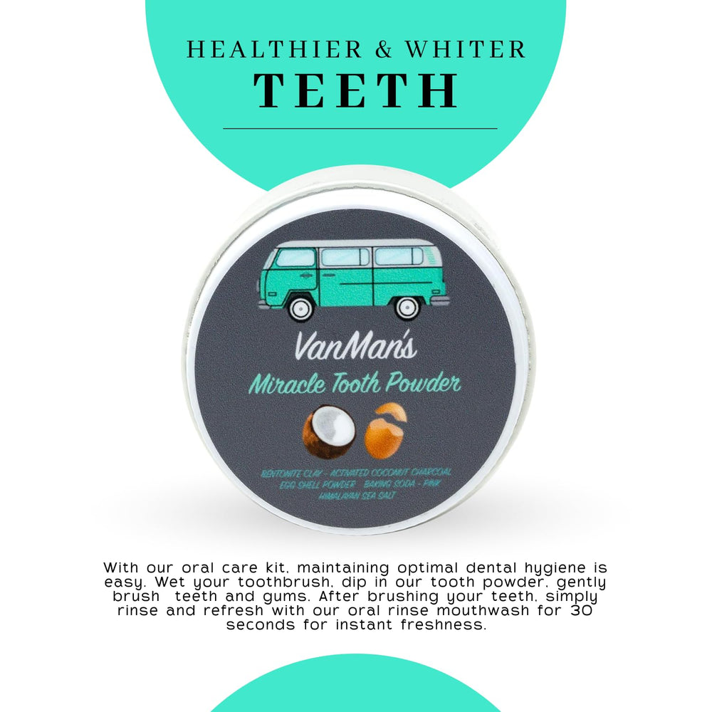 Activated coconut charcoal in Vanman’s Miracle Tooth Powder