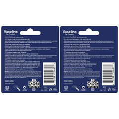 Vaseline Lip Therapy Cocoa Butter balm on display for smooth, hydrated lips.