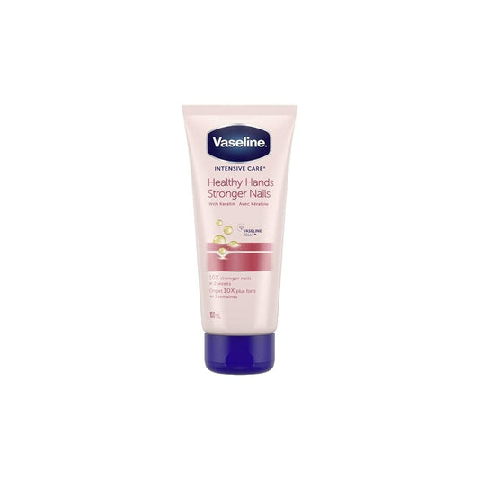 Vaseline Intensive Care Hand Cream tube close-up highlighting moisturizing formula for very dry hands.