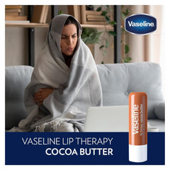 Vaseline Lip Therapy with Vitamin E for lasting moisturization.
