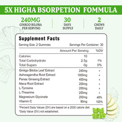 Close-up of Vazatisi Ginkgo Biloba Gummies Apple Flavor