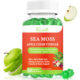 Vazatisi Apple Cider Vinegar Gummies with Sea Moss bottle and gummies