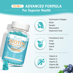 Close-up of Vazatisi gummies showing blueberry color