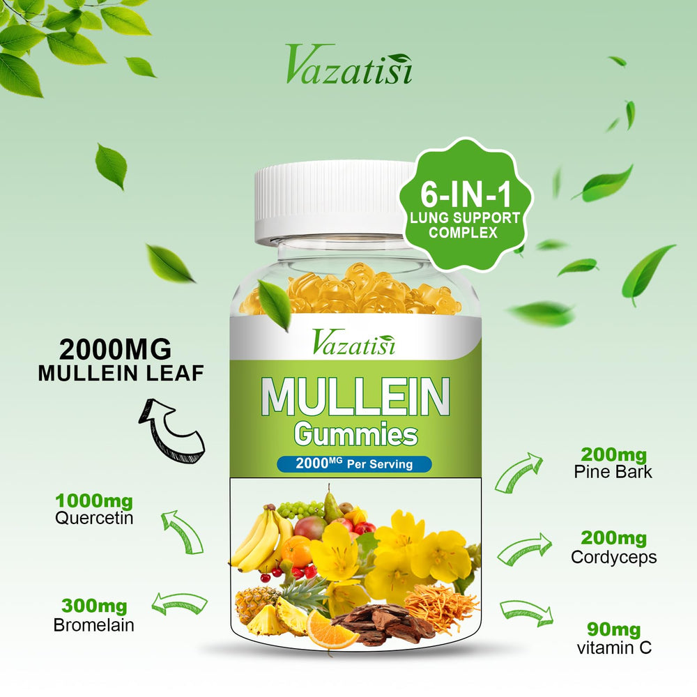 Close-up of mango-flavored mullein gummies