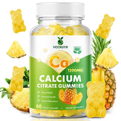 VCCHUYH pineapple-flavored calcium citrate gummies 60-count bottle