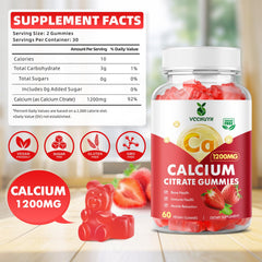 Calcium citrate gummies 1200mg per serving - vegan and sugar-free