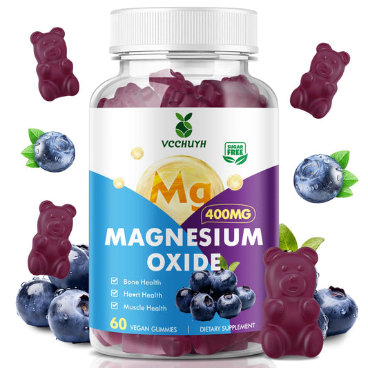 VCCHUYH Magnesium Oxide Gummies 400mg Blueberry – 60 Count, Hero Image