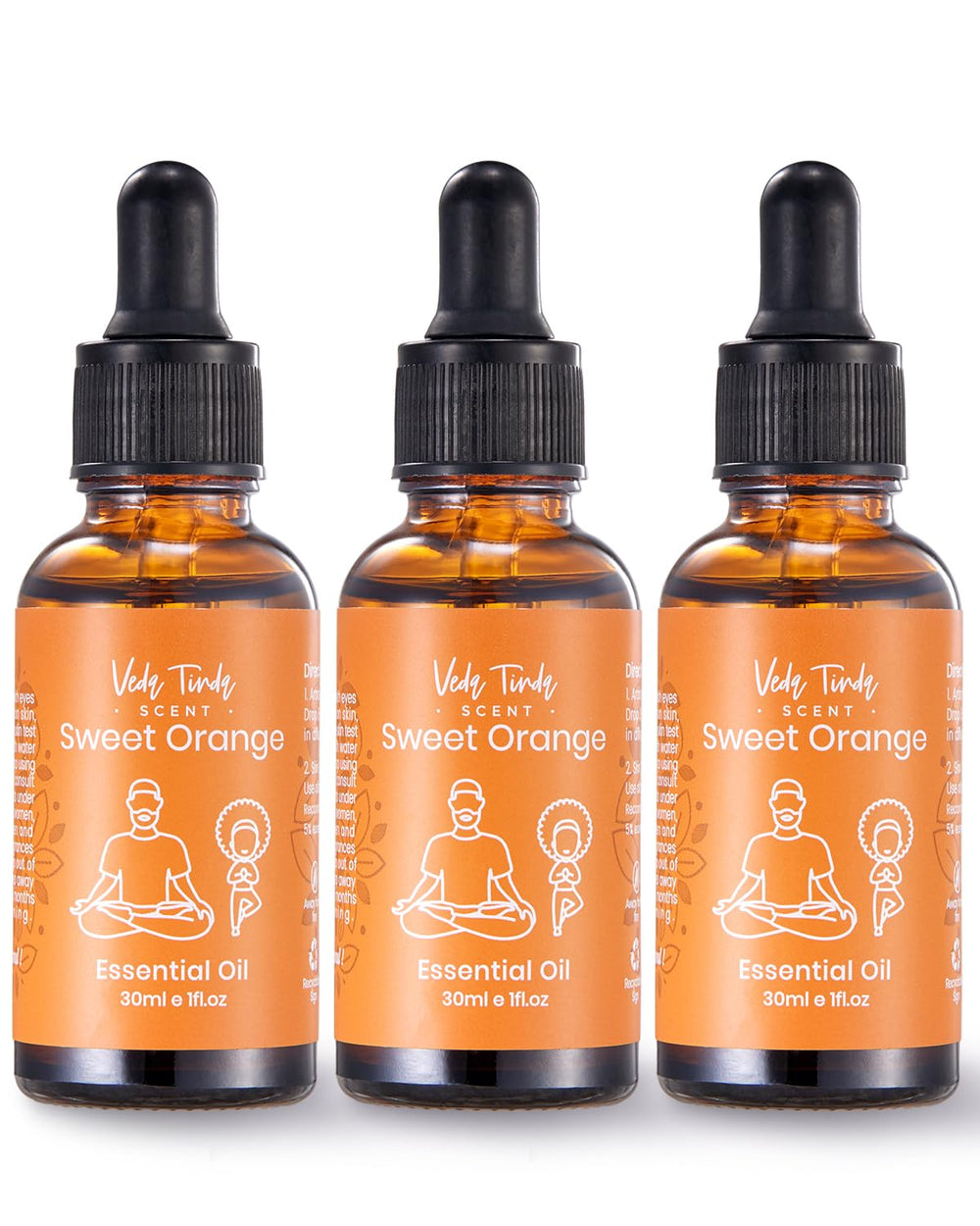 VEDA TINDA SCENT Sweet Orange bottle with glass dropper for precise diffuser use