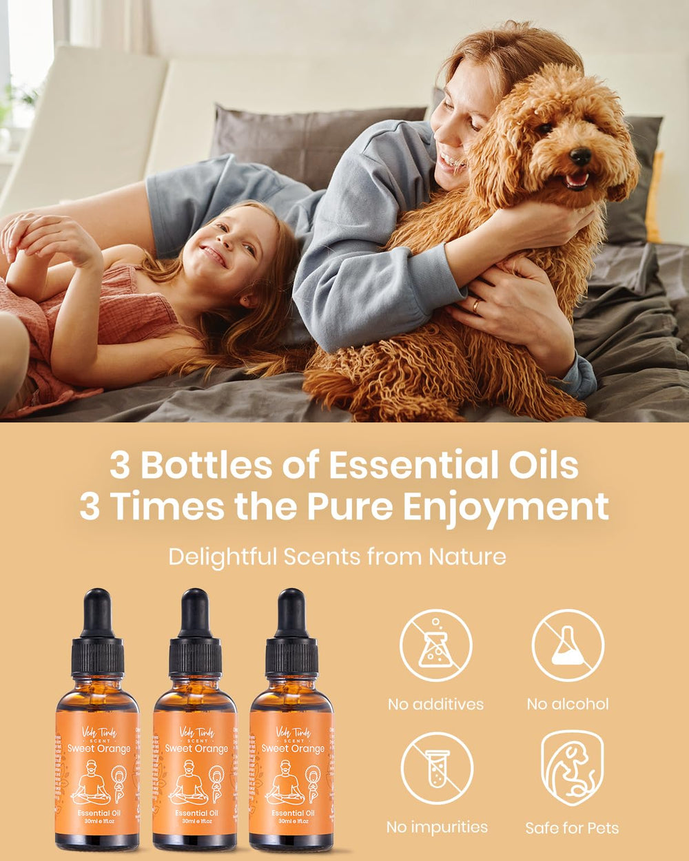 VEDA TINDA SCENT Sweet Orange diffuser set creates calming ambience